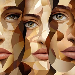Portrait of a womans with a make up tones. Abstract, Fashion, beauty and make-up concept.