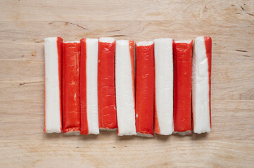 Crab meat on a wooden board © dore art