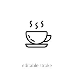 Cup of coffee icon. Cup flat icon. Thin line signs for design logo, visit card, etc. Single high-quality outline symbol for web design or mobile app. Cup outline pictogram.