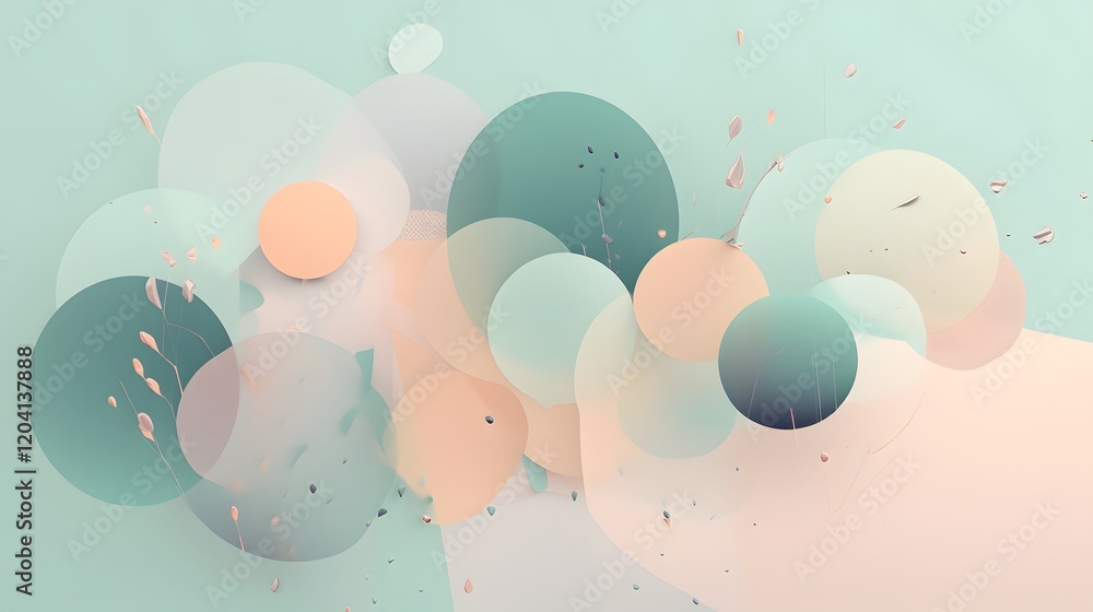 Poster abstract circle artwork digital space graphic design soft colors artistic perspective contemporary c