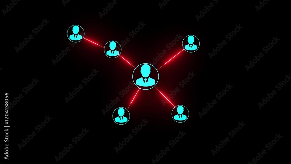 Poster motion graphic of blue technology icon network connection abstract background animation abstract com