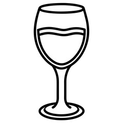 Contemporary Wine Glass in Line Art