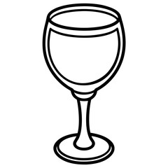 Contemporary Wine Glass in Line Art