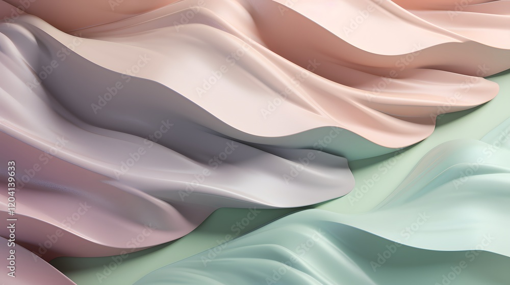 Poster dynamic wave patterns art installation abstract design studio space close-up modern aesthetic
