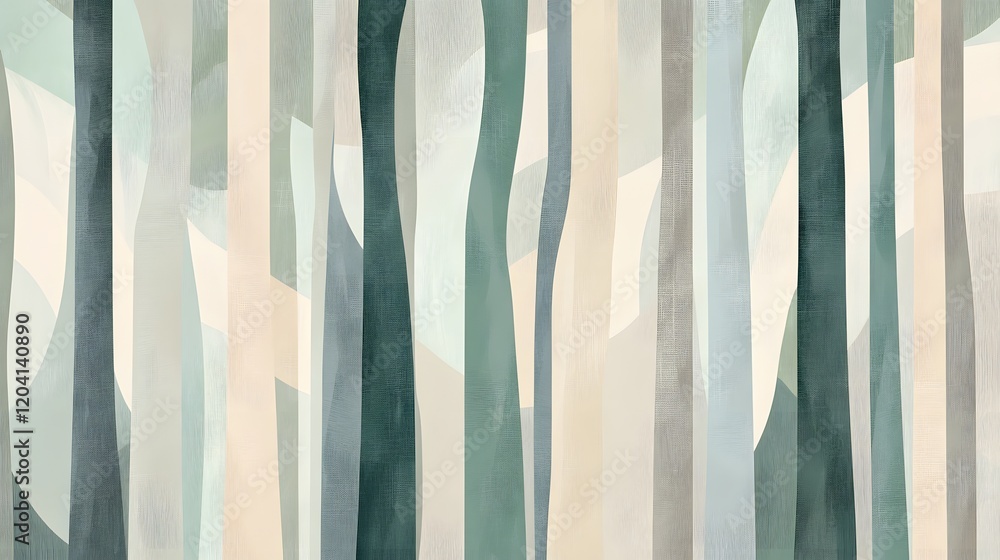 Poster swaying trees in a serene forest abstract art digital creation calm environment artistic viewpoint