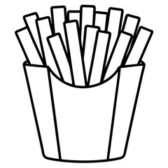 Crispy Fries Line Art Illustration