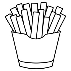 Crispy Fries Line Art Illustration