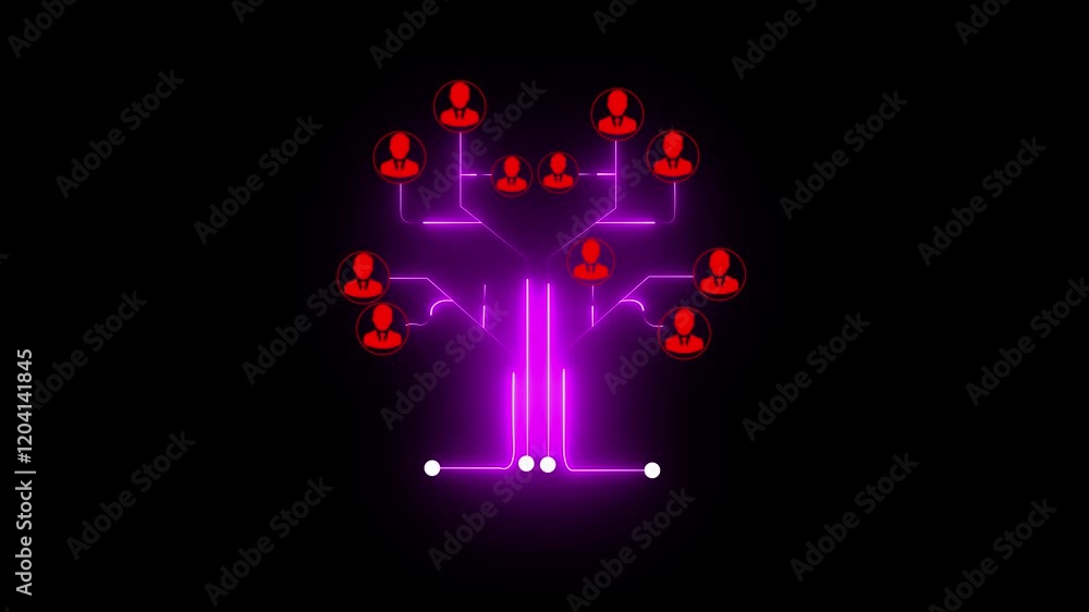 Poster animation of network of connections with people icons over diverse business people global finance bu
