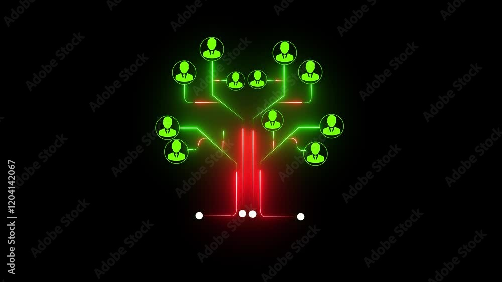 Poster animation of network of connections with people icons over diverse business people global finance bu