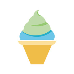 Vanilla ice-cream vector art illustration