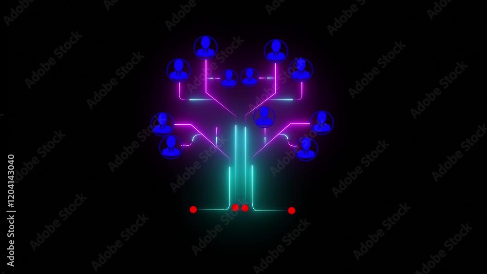 Poster animation of network of connections with people icons over diverse business people global finance bu