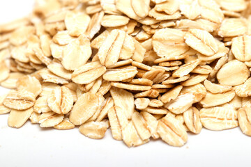 rolled oats isolated white background