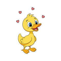 A cute happy duckling vector illustration