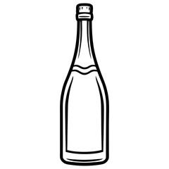 Elegant Champagne Bottle Outline Design