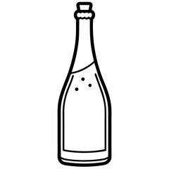 Elegant Champagne Bottle Outline Design