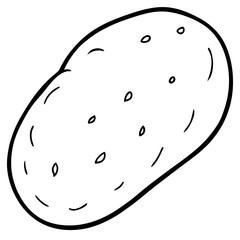 Elegant Potato Line Art Illustration