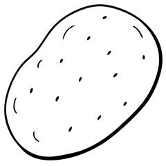 Elegant Potato Line Art Illustration