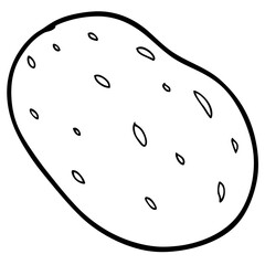 Elegant Potato Line Art Illustration