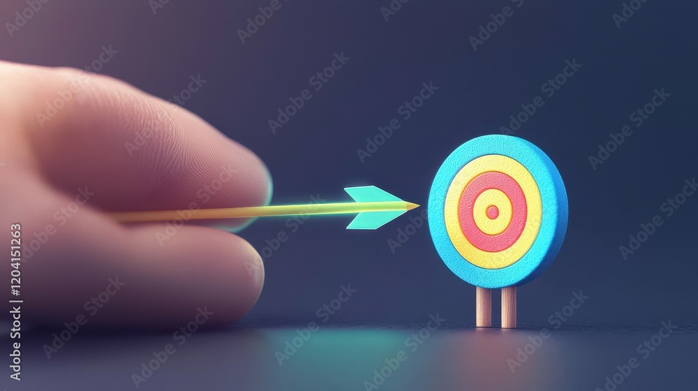 Poster accuracy concept with target and arrow