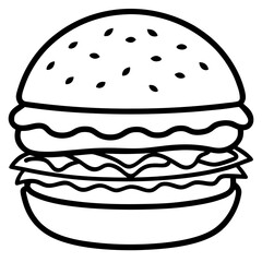 Minimalist Burger Line Art Designs