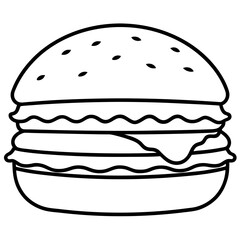 Minimalist Burger Line Art Designs