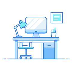 desk setup icon, desk setup vector illustration-simple illustration of desk setup, perfect for desk setup logos and icons