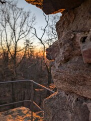 Sunset Glow on Weathered Stone