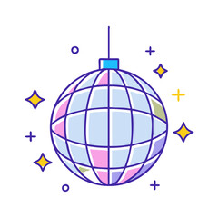 disco ball icon, disco ball vector illustration-simple illustration of disco ball, perfect for disco ball logos and icons