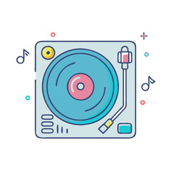 dj turntable icon, dj turntable vector illustration-simple illustration of dj turntable, perfect for dj turntable logos and icons