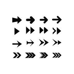 Arrow icon design.  Arrow vector icon illustration. Black arrow icon isolated on a white background.