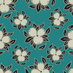 Cute hand drawn floral seamless pattern background