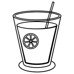 Minimalist Cocktail Glass Line Drawing