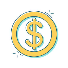 Obraz premium dollar sign icon, dollar sign vector illustration-simple illustration of dollar sign, perfect for dollar sign logos and icons