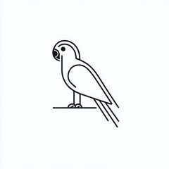 Obraz premium Simple line art parrot illustration (3)