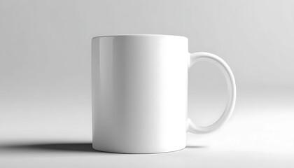 Obraz premium White mug mockup on white background, photorealistic