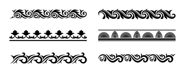 Fototapeta premium set of baroque border element