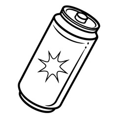 Minimalist Energy Drink Can Line Art