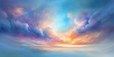 Obraz premium Pastel twilight skyscape with serene clouds