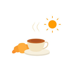 coffee and croissant breakfast illustration