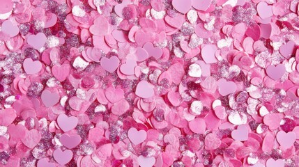 Playful pink glitter and confetti background