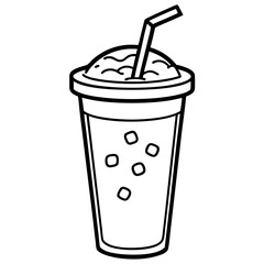 Minimalist Iced Coffee Cup Illustration