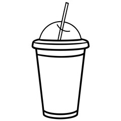 Minimalist Iced Coffee Cup Illustration
