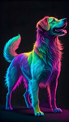 NEON COLORS DOG || MOBILE WALLPAPER
