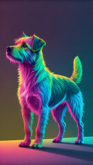 A NEON COLOR DOG || MOBILE WALLPAPER