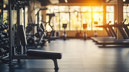 A clean and modern fitness center with a variety of workout equipment in bright lighting.