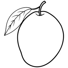 Minimalist Mango Line Art Vector Design