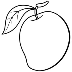 Minimalist Mango Line Art Vector Design