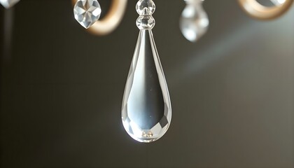 a chandelier with a drop of water hanging from it