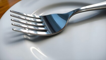 a close up of a fork on a plate