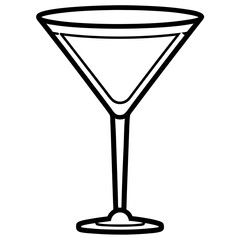 Minimalist Martini Glass Outline Design